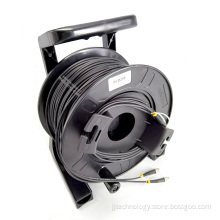 Plastic Deployable cable drum with duplex ST-ST Armored cable